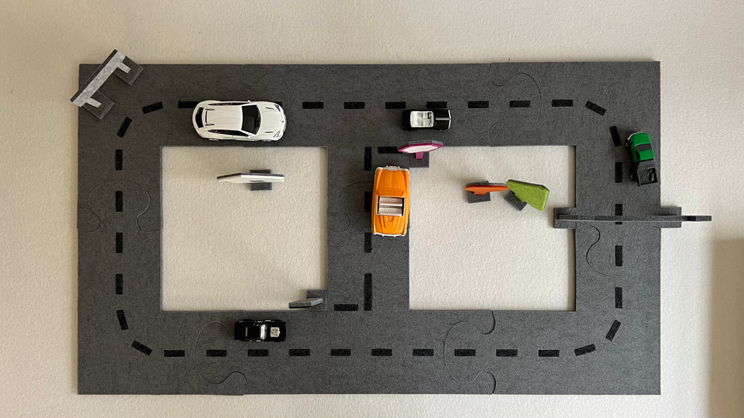 Constructor car track with city accessories-mini