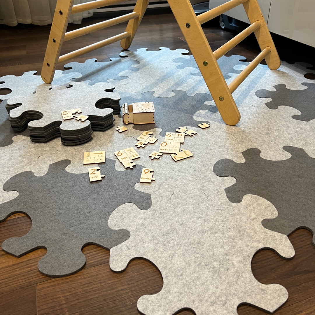 Filz-Puzzle-Spielmatte (hellgrau)