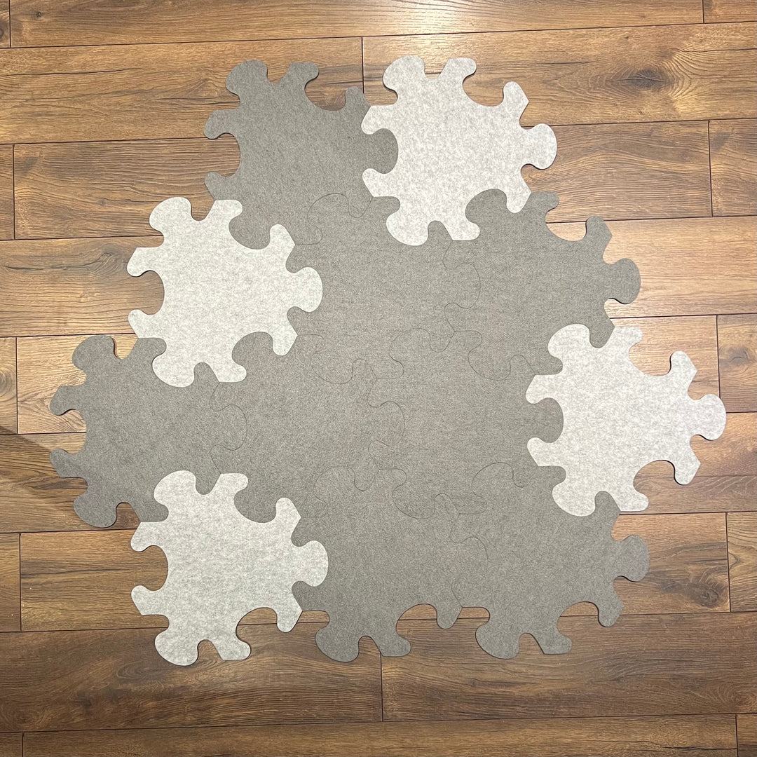 12 pcs felt puzzle playmat (dark grey)