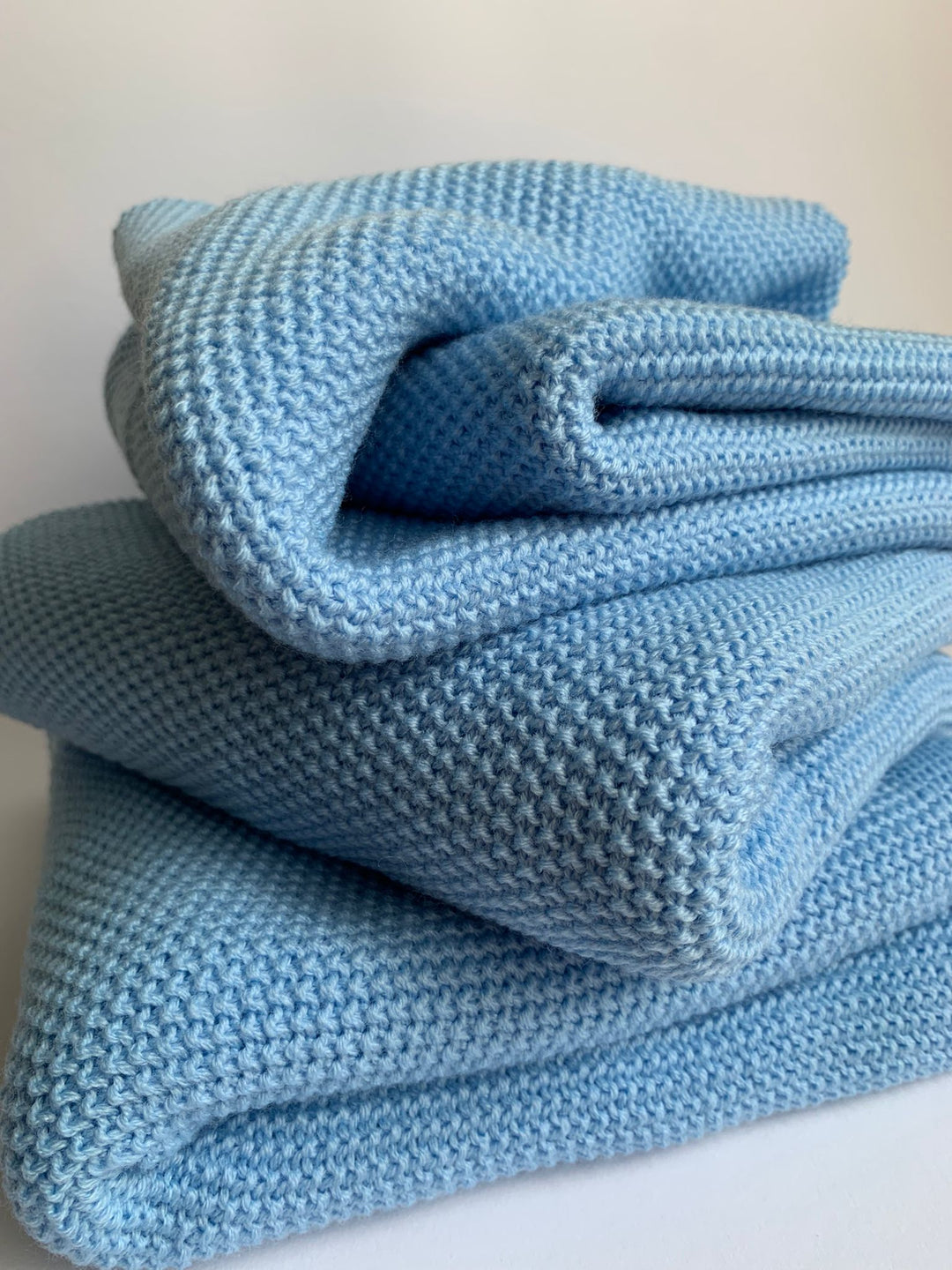 Decke aus Merinowolle (blau)