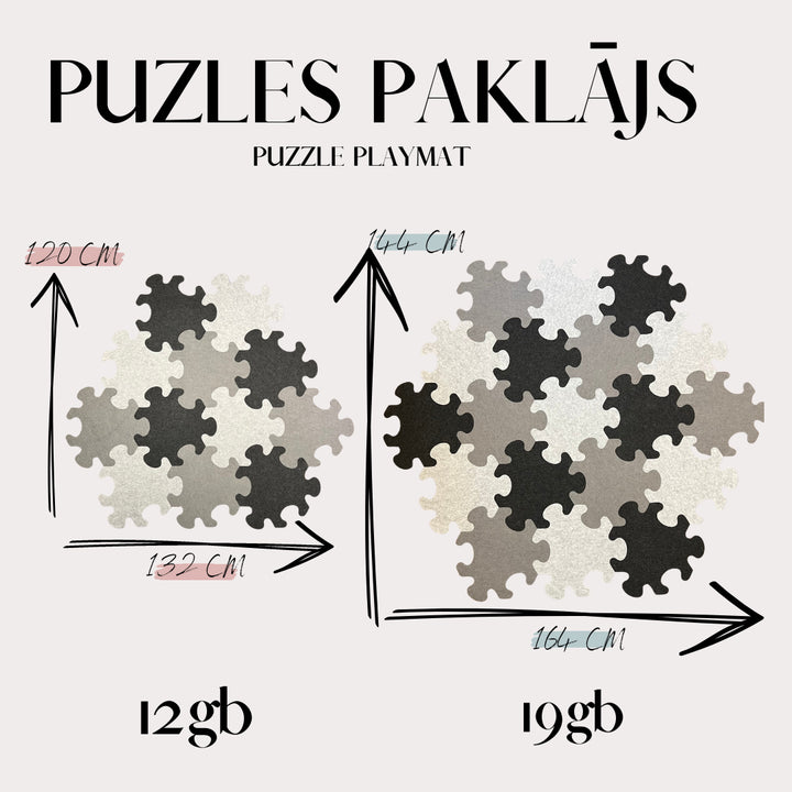 19 Stück Filz-Puzzlespielmatte (3 Farben)