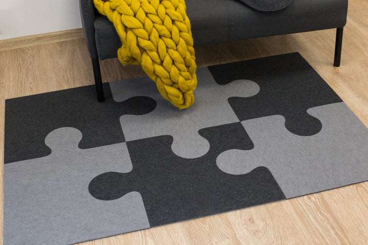 Square puzzle 6 piece rug