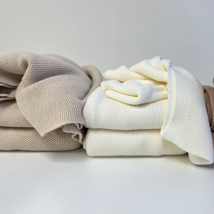 Decke aus Merinowolle (beige)