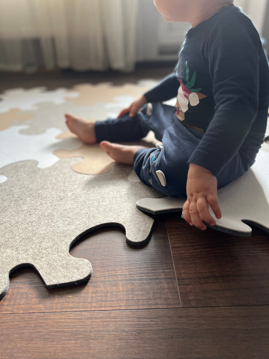 Merino felt puzzle playmat (beige/sand/white)